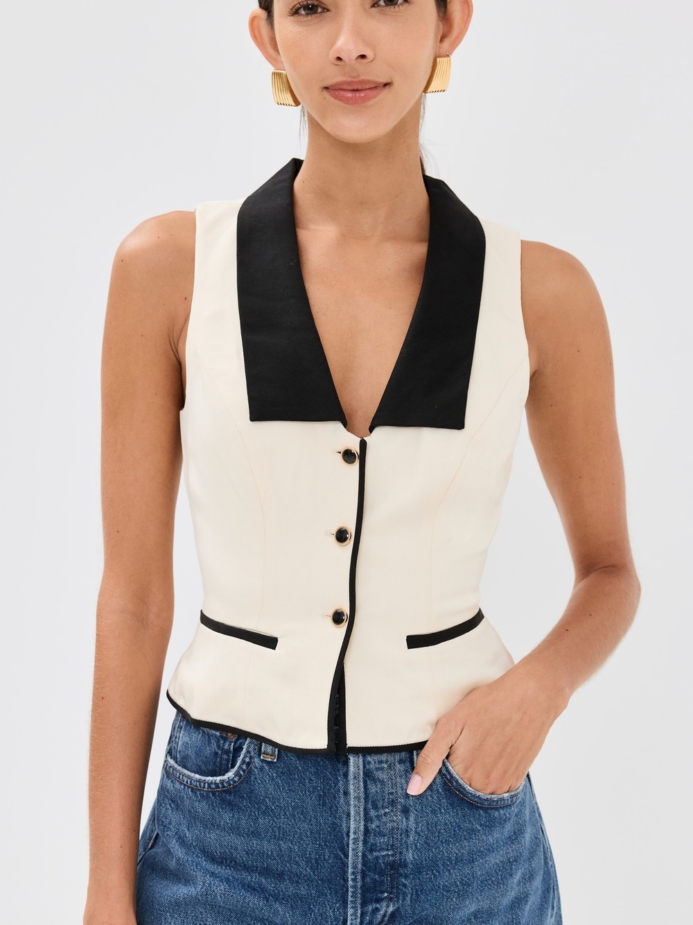 NWT Reformation Reba Twill Waistcoat Size 6